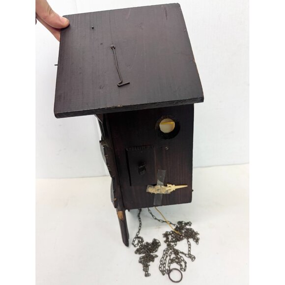 Antique Wood West Germany Cuckoo Wall Clock - Picture 4 of 11